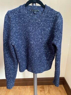 COS Navy Speckled Crewneck Sweater